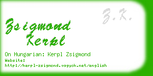 zsigmond kerpl business card